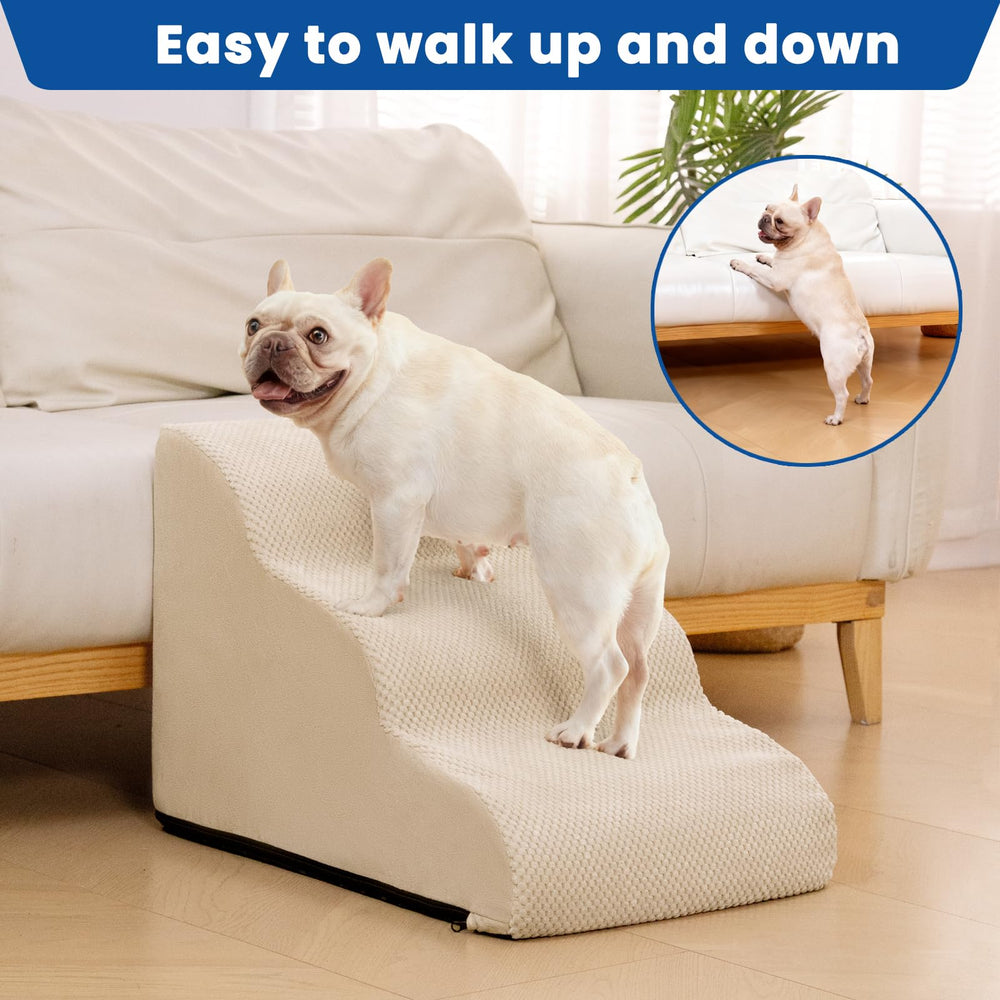 Airpanda dog stairs foam close-up shows high-density support for comfort.