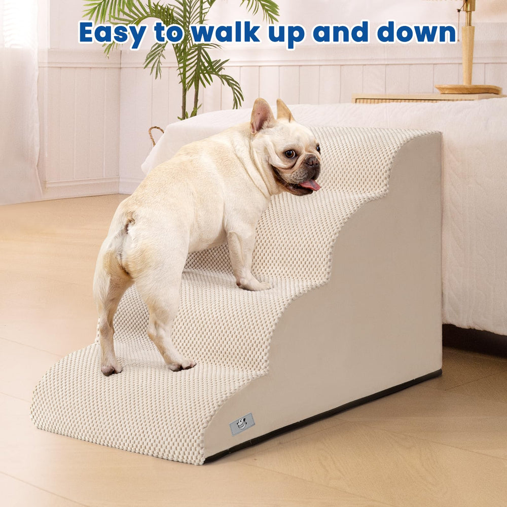 Airpanda dog steps setup and storage allow easy expansion and tidy stowaway after use.