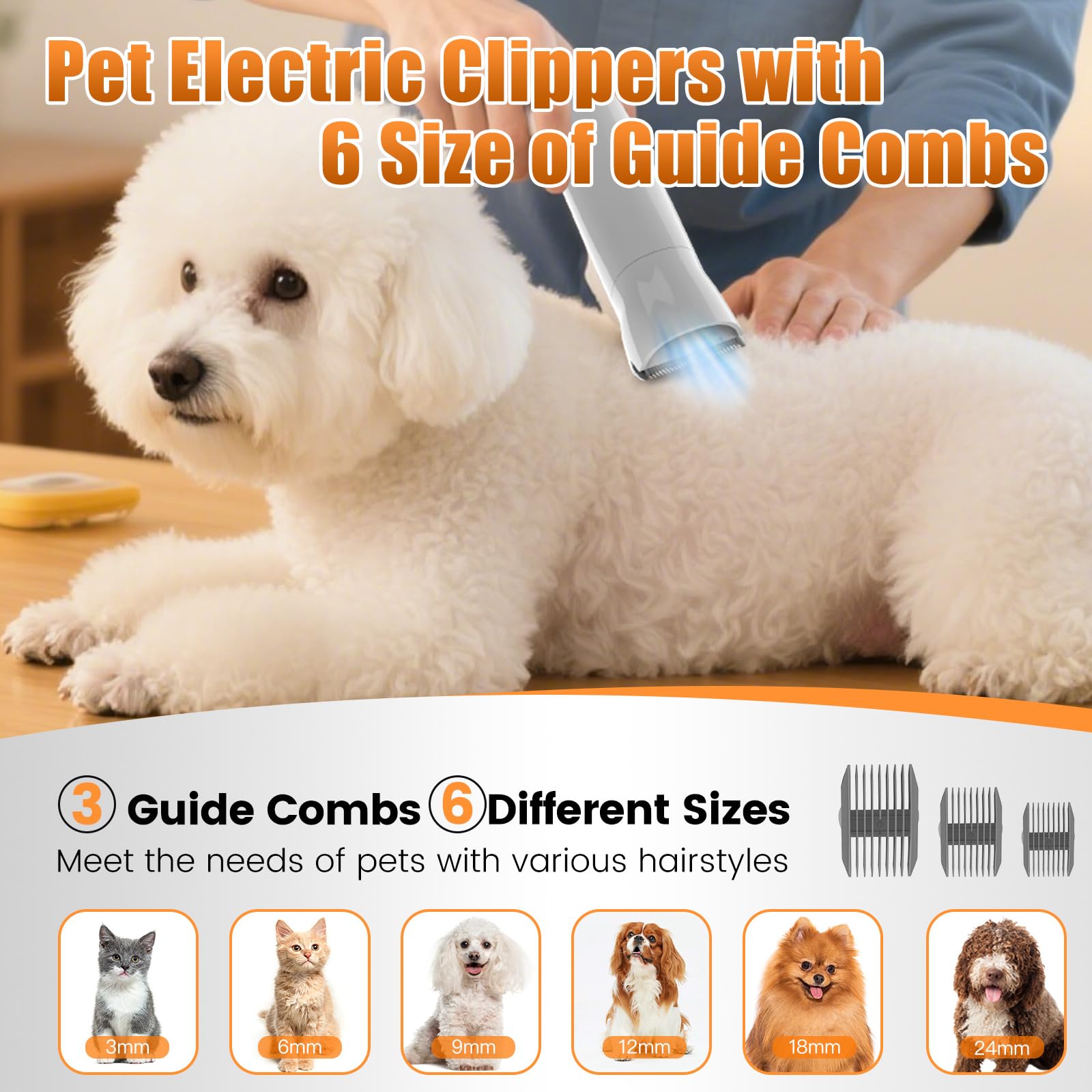 AIRROBO PG100 Plus deshedding brush removes loose fur during grooming.
