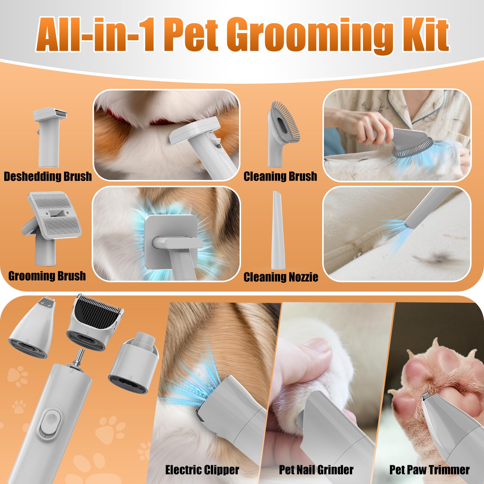 AIRROBO PG100 Plus nail grinder in use for quick, safe pet nail care.