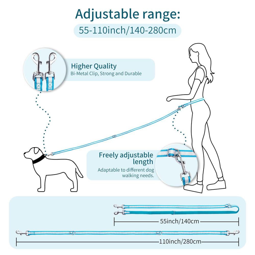 AIRUIDOG adjustable-length leash from 5.9 to 9.5 feet for versatile exploration.