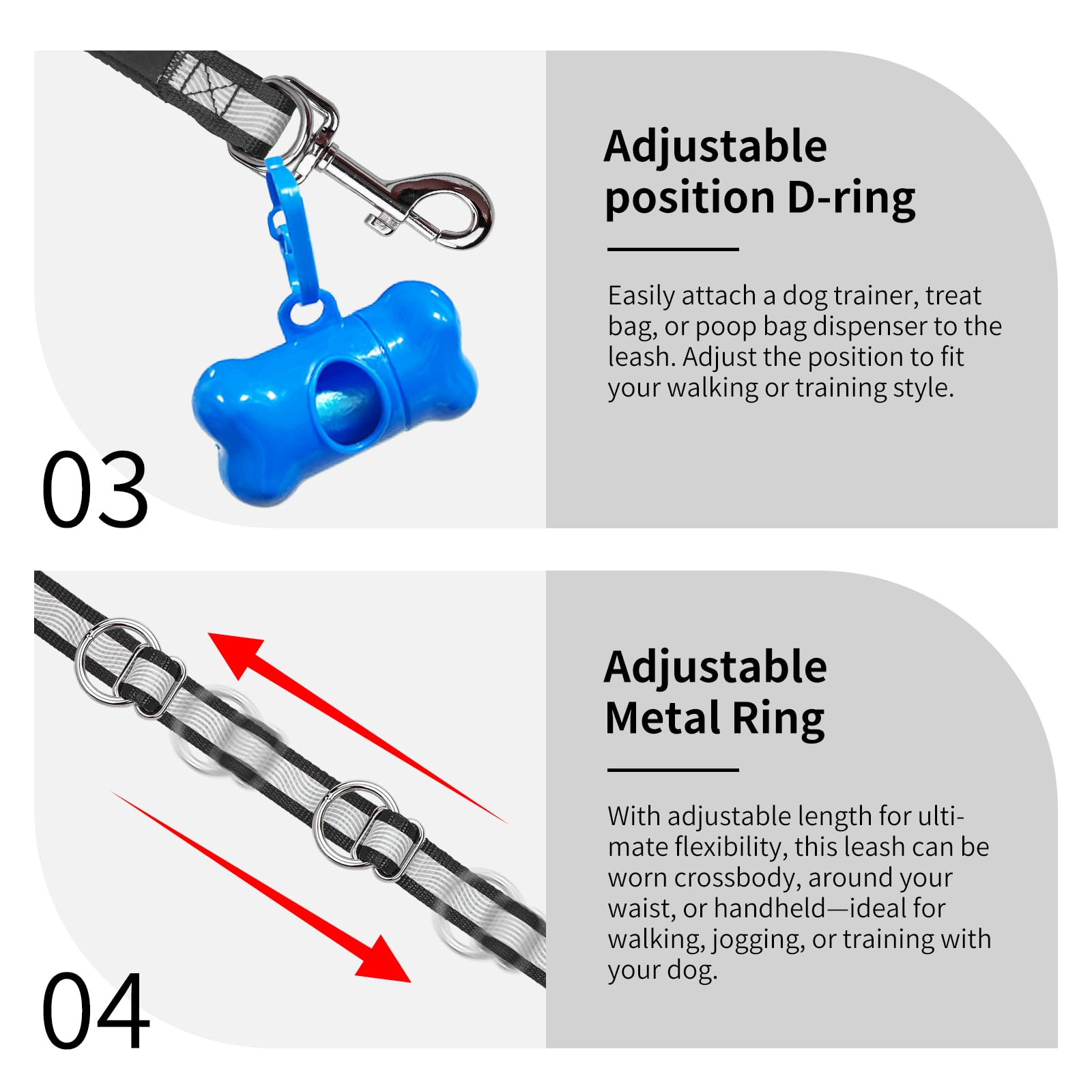 AirUiDog D-ring attaches training tools or bags for easy access