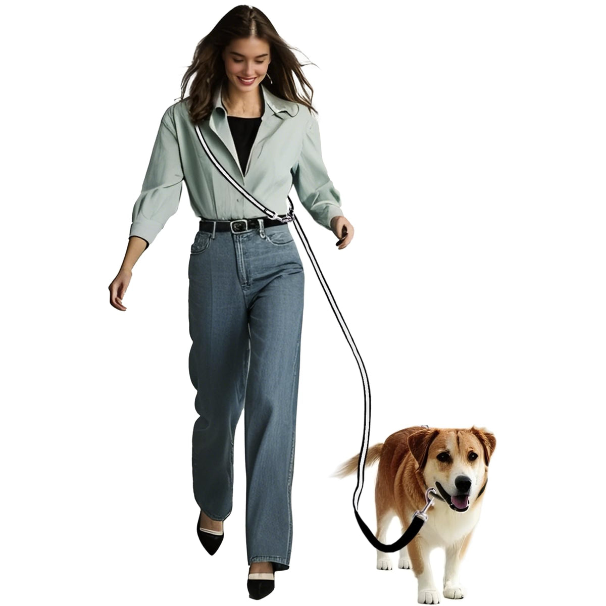 AirUiDog hands-free leash used for urban walks with hands-free convenience