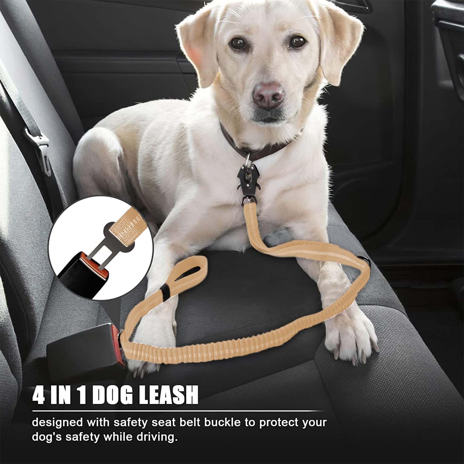 Airuidog heavy duty tactical dog leash shock-absorption reduces strain on you and your dog