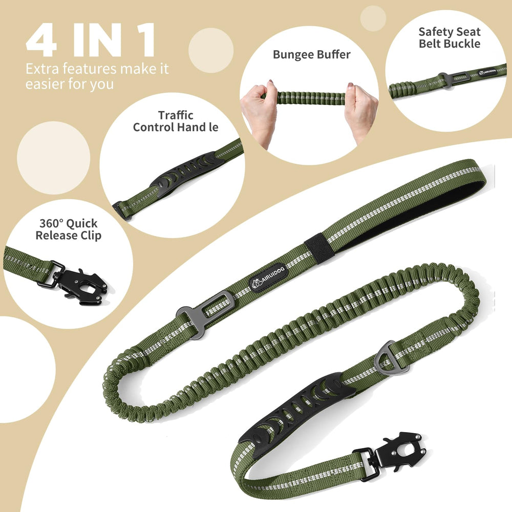 AIRUIDOG leash showing reflective triple lines for night-time visibility