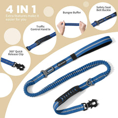 Airuidog reflective triple-thread leash for night visibility