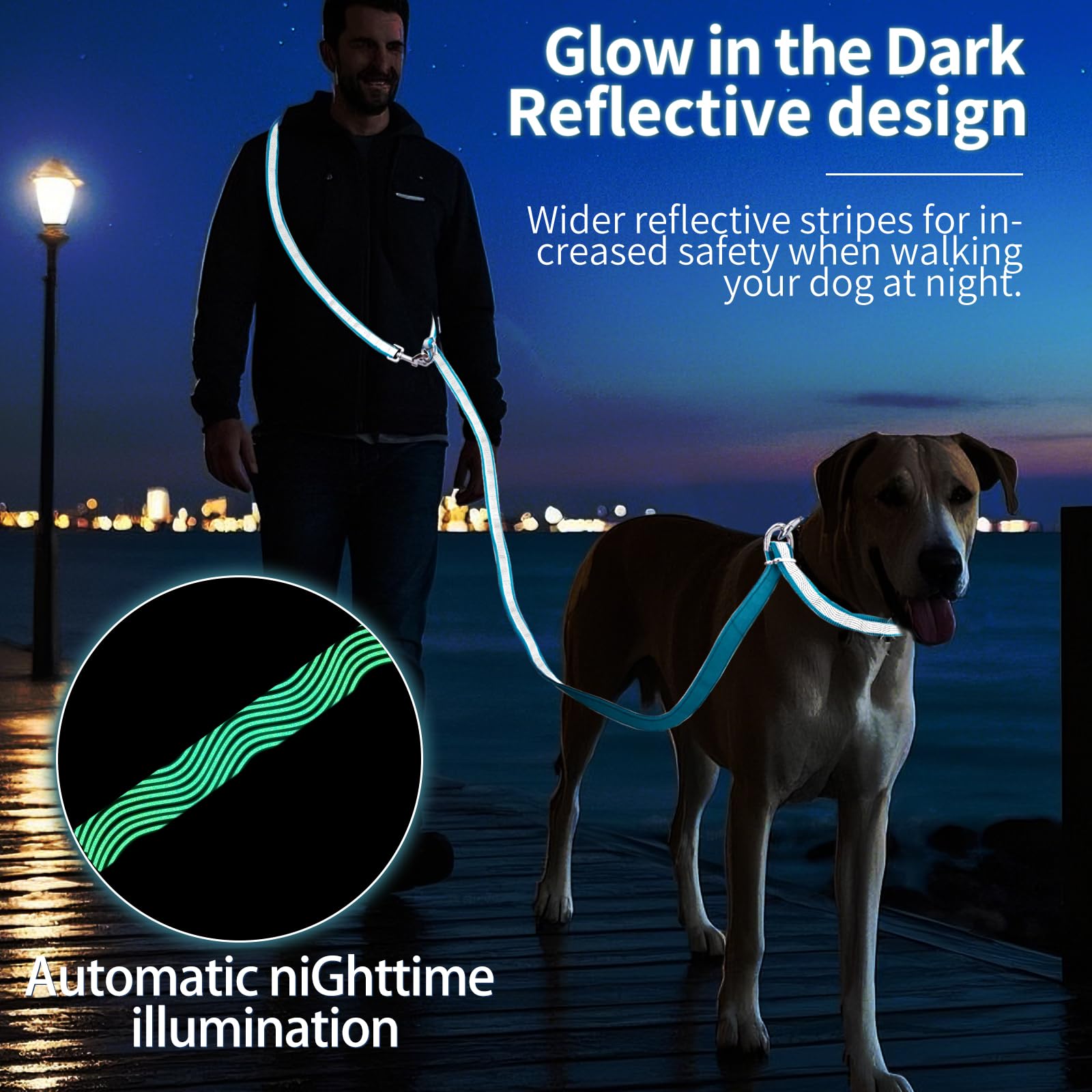 AIRUIDOG soft padded handle cushions grip during sudden pulls.