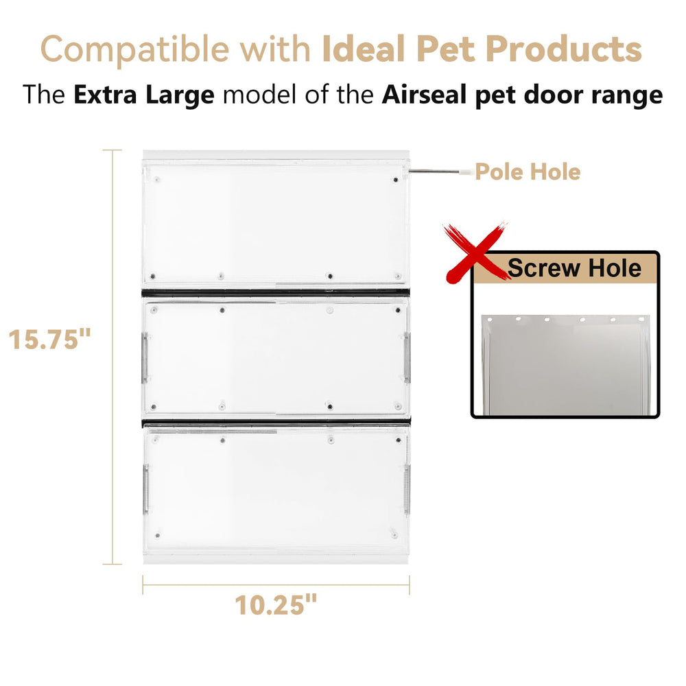 AirVows magnetic seal close-up showing draft reduction after pet passes
