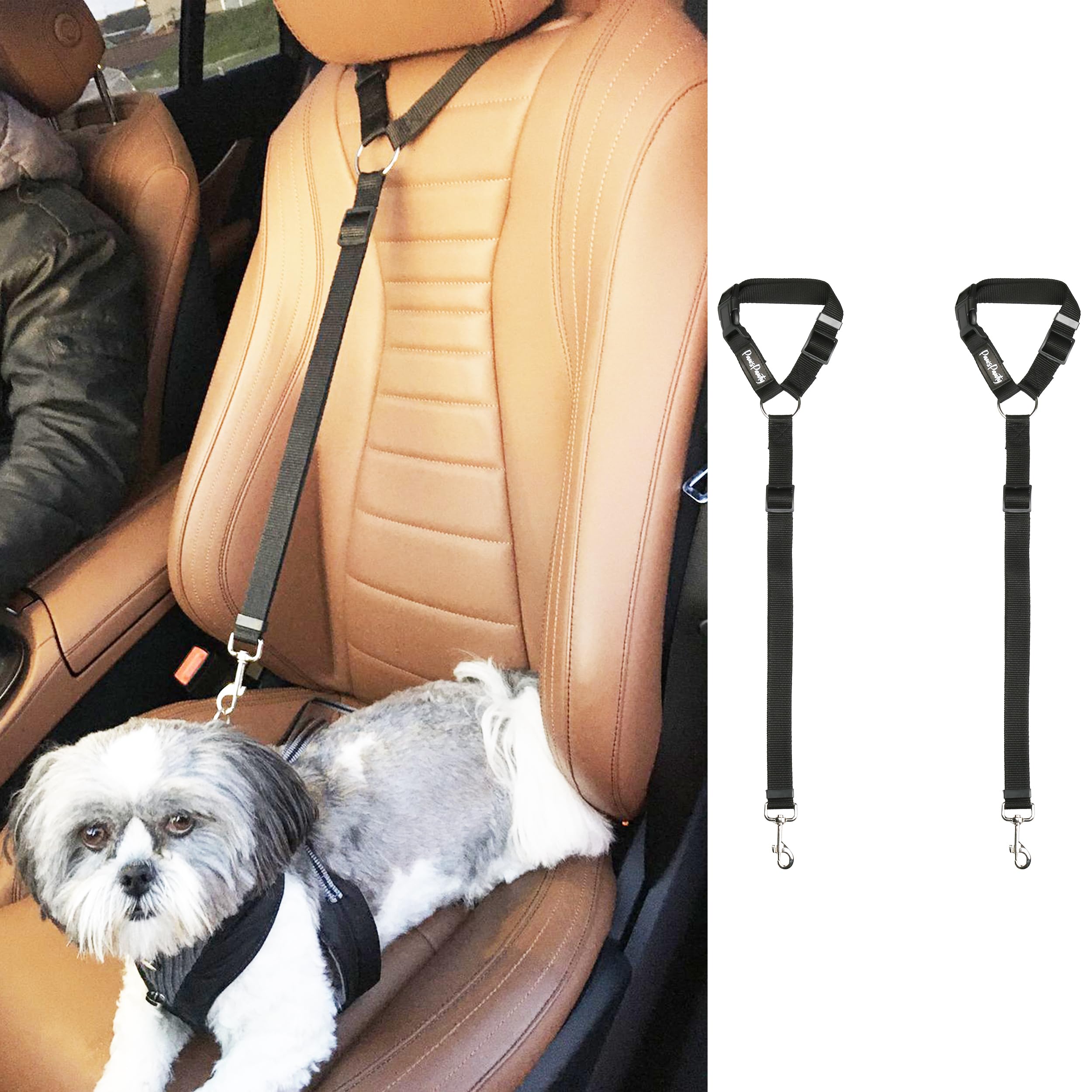 AISHIKEKE PawsPawty dog seatbelt-secure clip ensures stable restraint on turns.