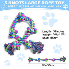 Aitmexcn dog rope toy-indestructible-cotton safe chewing with gum massage.