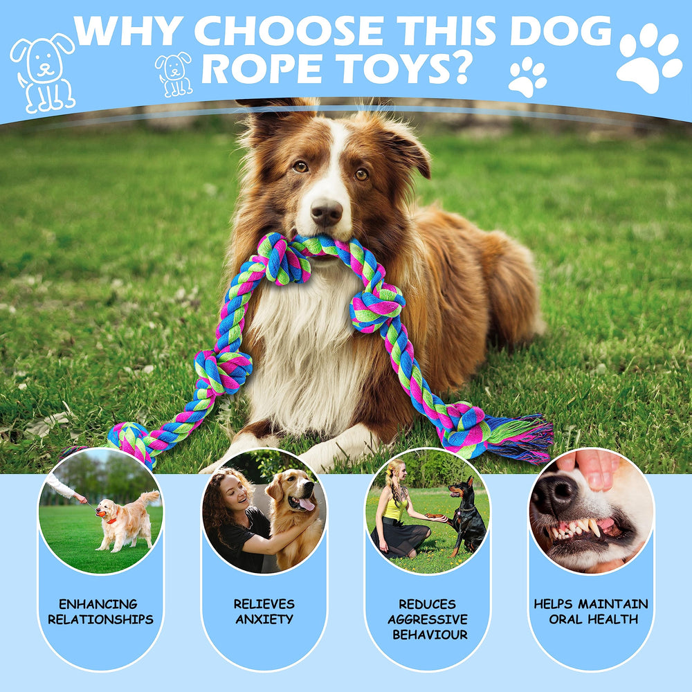 Aitmexcn dog rope toy-teeth-massage cleans teeth during play.