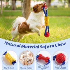 Aitmexcn Interactive Dog Rope Toy triple layer core proves durability during tough chewing