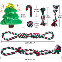 Aitmexcn set de 7 juguetes de cuerda para perro, con forma anillo para juego interactivo.