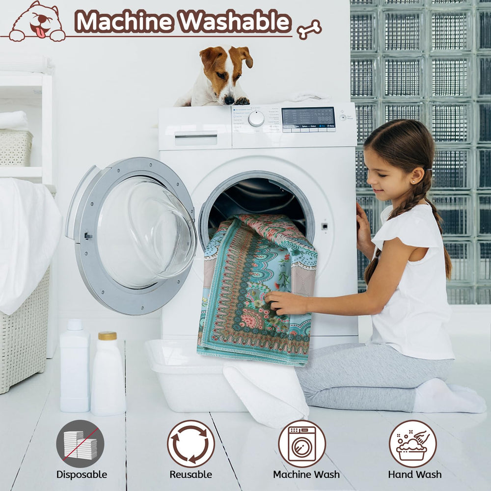 Aitmexcn washable pee pad 24x24 boho-pattern adds home style.