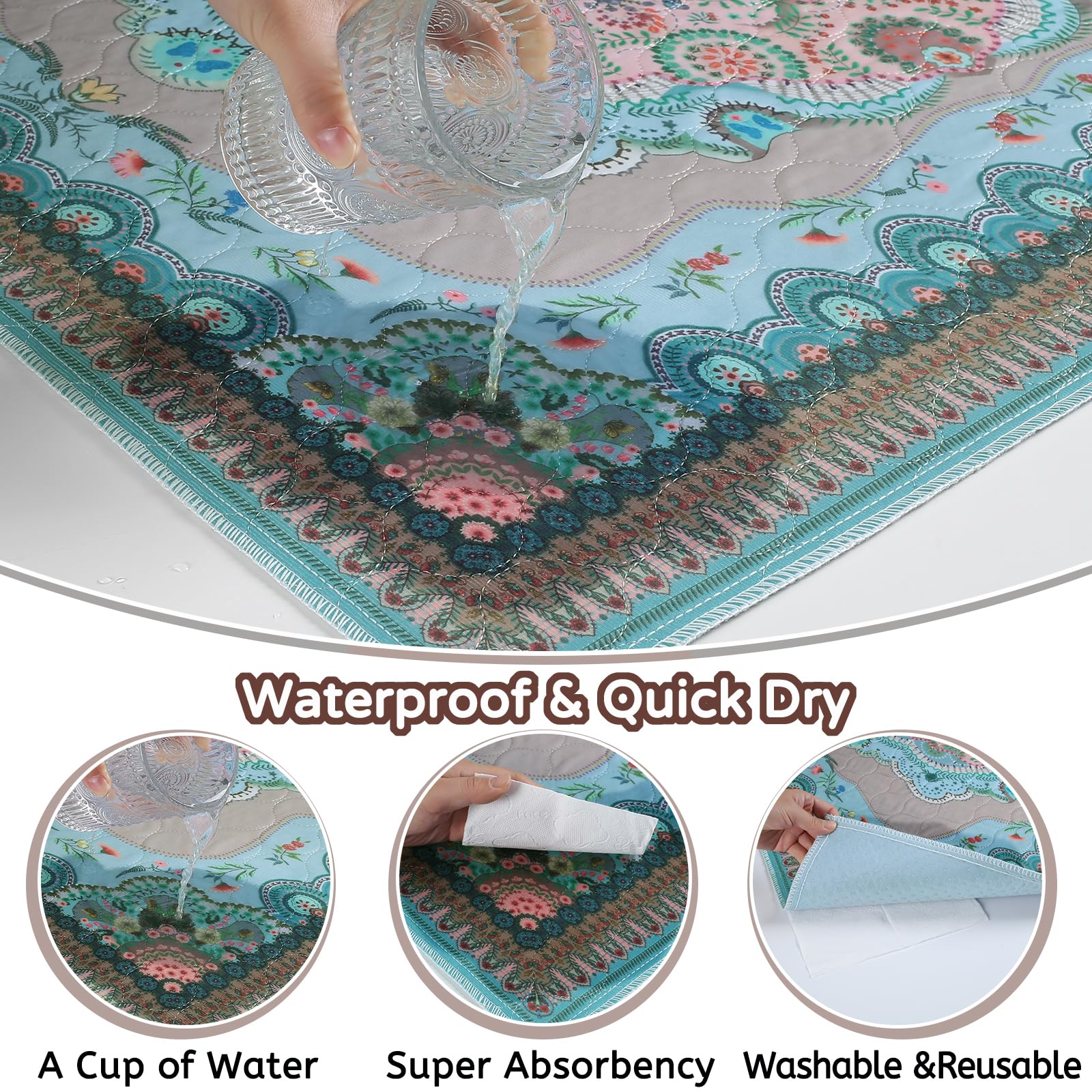 Aitmexcn washable pee pad large 2-pack absorbent core close-up highlights moisture lock.