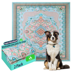 Aitmexcn washable pee pad large 2-pack flat lay shows a durable, reusable training surface.