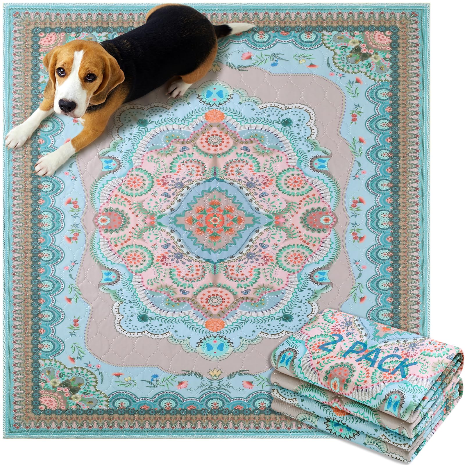 Aitmexcn washable pee pad large 2-pack machine-washable and quick-drying.