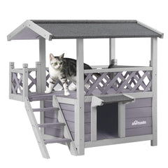Aivituvin cat house with weatherproof roof for all-weather use