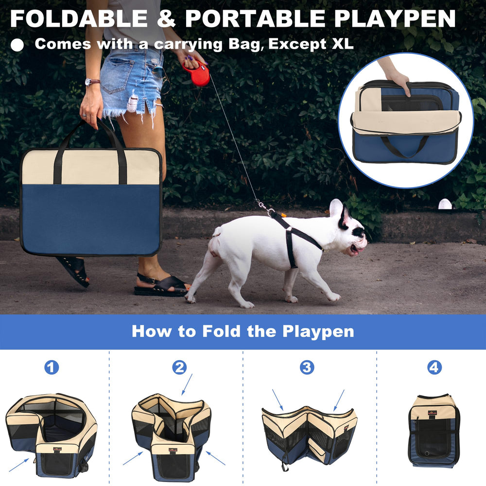Aivituvin dog playpen blue-s portable carrying bag for travel