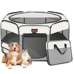 Aivituvin dog playpen foldable outdoor setup for travel-friendly containment.
