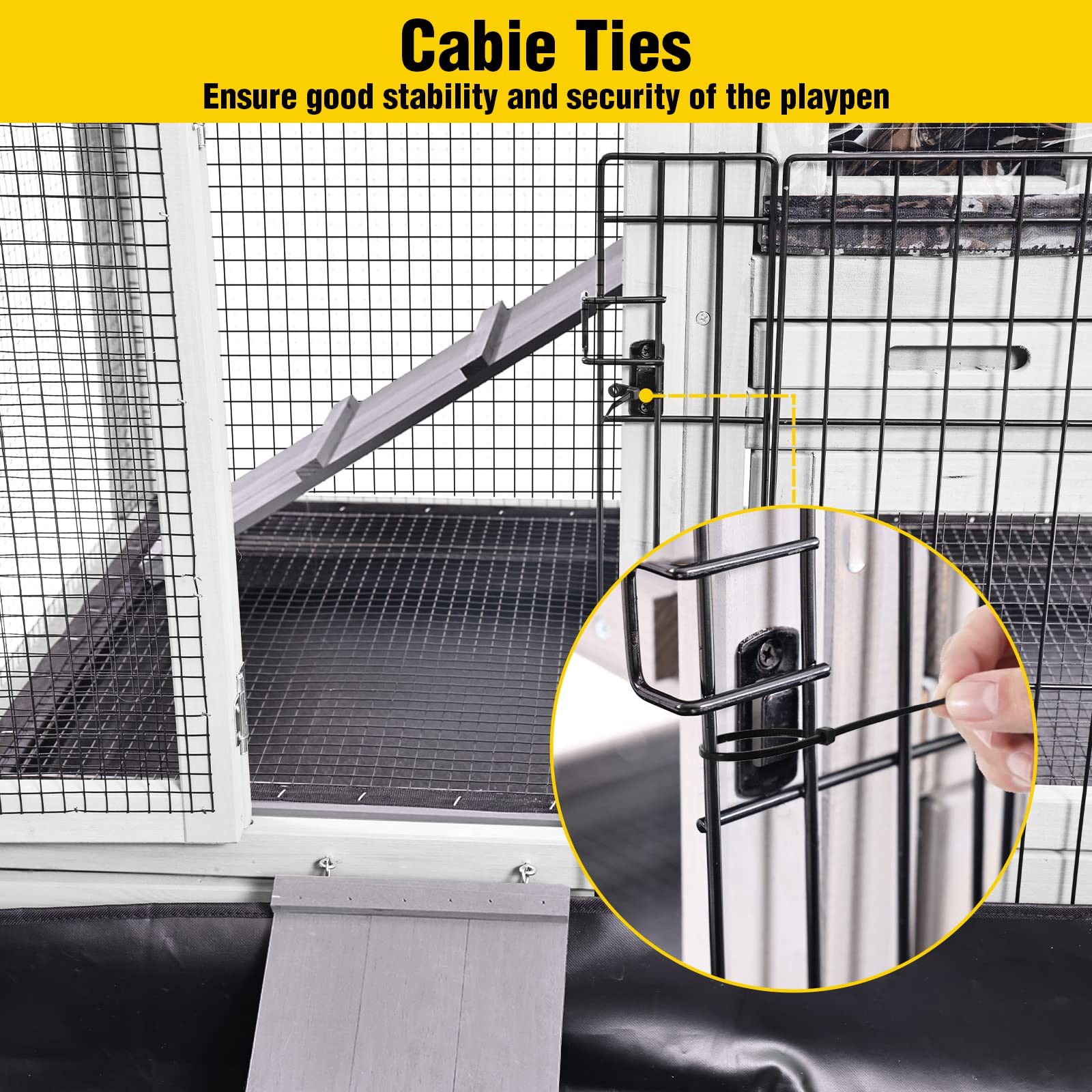 Aivituvin extension playpen supports easy cleaning in both indoor and outdoor environments.