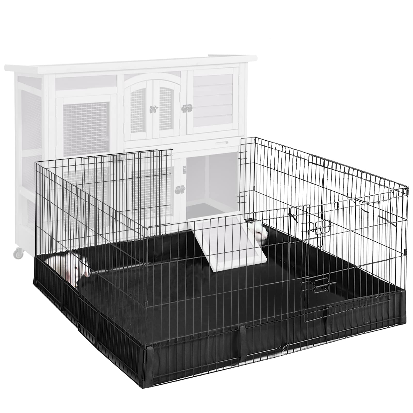 Aivituvin extension playpen shows flexible indoor/outdoor setup for safe pet play.
