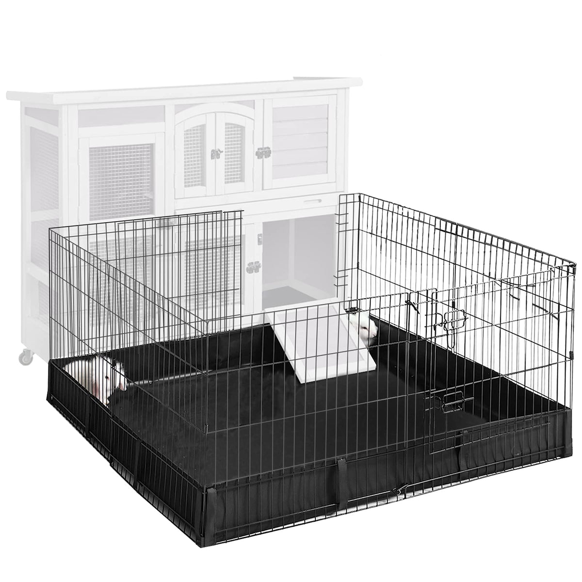 Aivituvin extension playpen shows flexible indoor/outdoor setup for safe pet play.