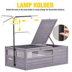 Aivituvin tortoise habitat dual-chambers interior details for sleeping and activity zones