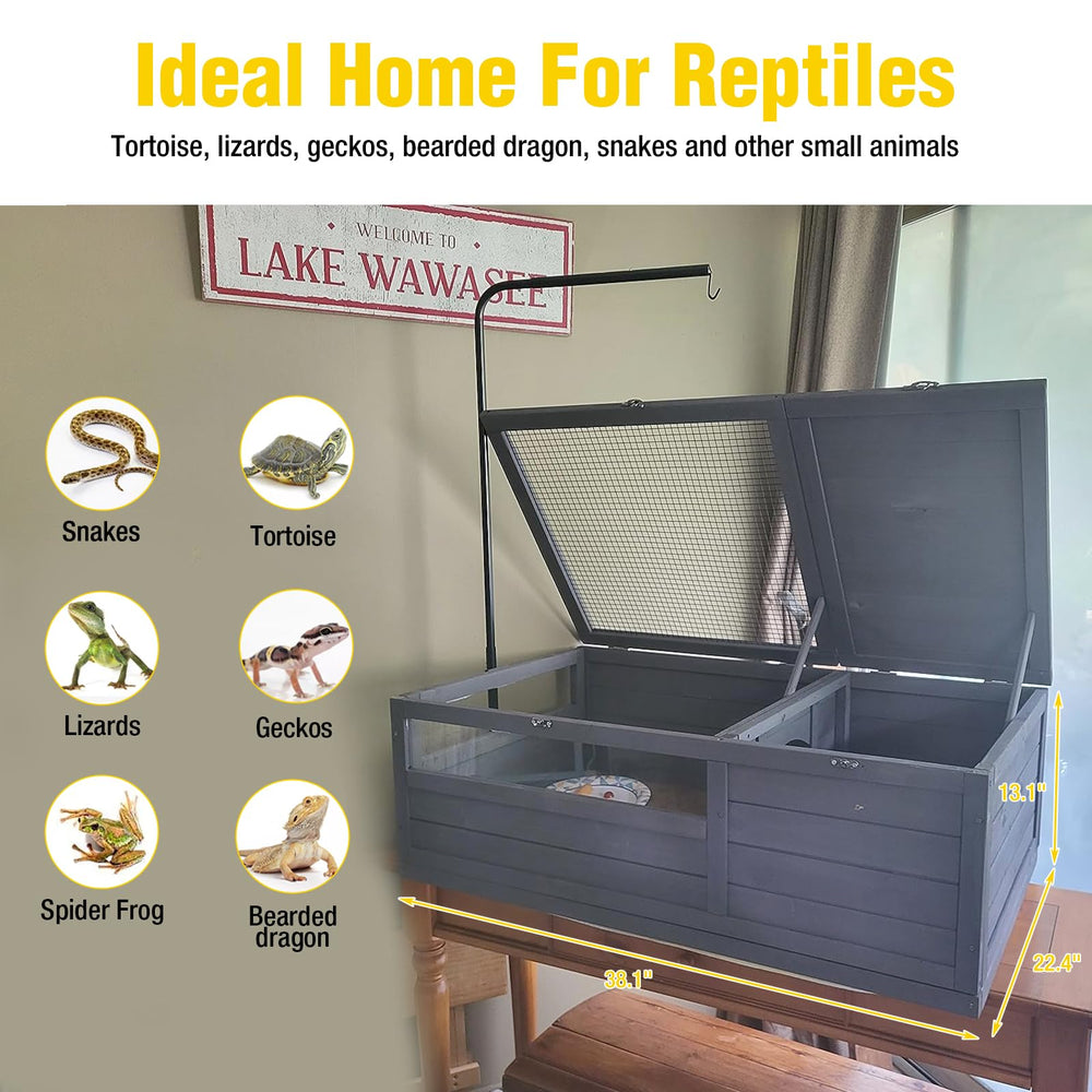 Aivituvin tortoise habitat waterproof-bottom for easier indoor-outdoor placement and cleaning