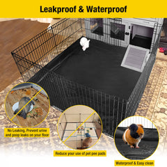 Aivituvin waterproof floor liner with raised sides helps keep bedding and droppings contained.