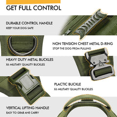 AIWAI Tactical Dog Backpack top handle enables quick lifting and guidance.