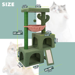 AIWIKIDE cactus cat tree tower condos provide cozy dens for napping