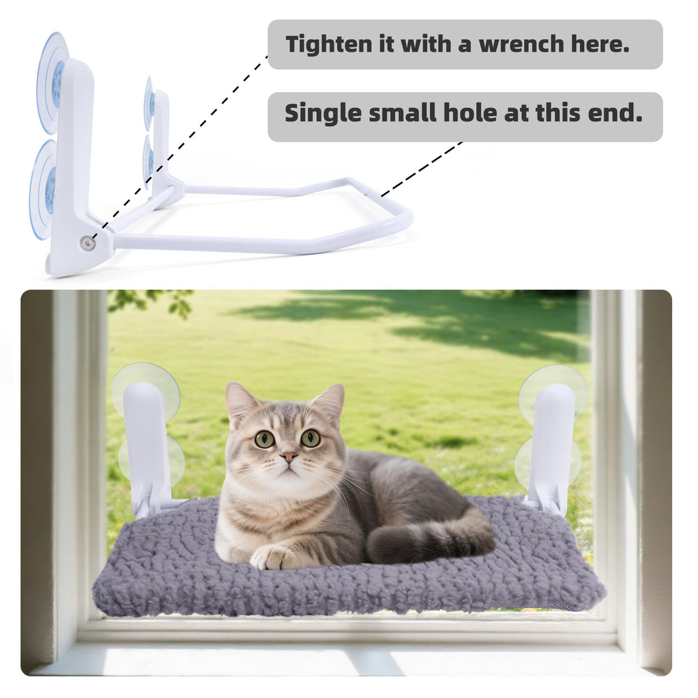 AIWIKIDE Cat Window Perch velvet design stays cool with breathable fabric for nap-ready sessions.