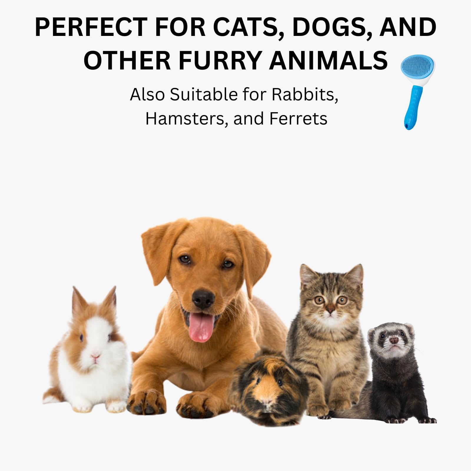 AIXINPET tool suitable for rabbits and ferrets while removing loose fur.