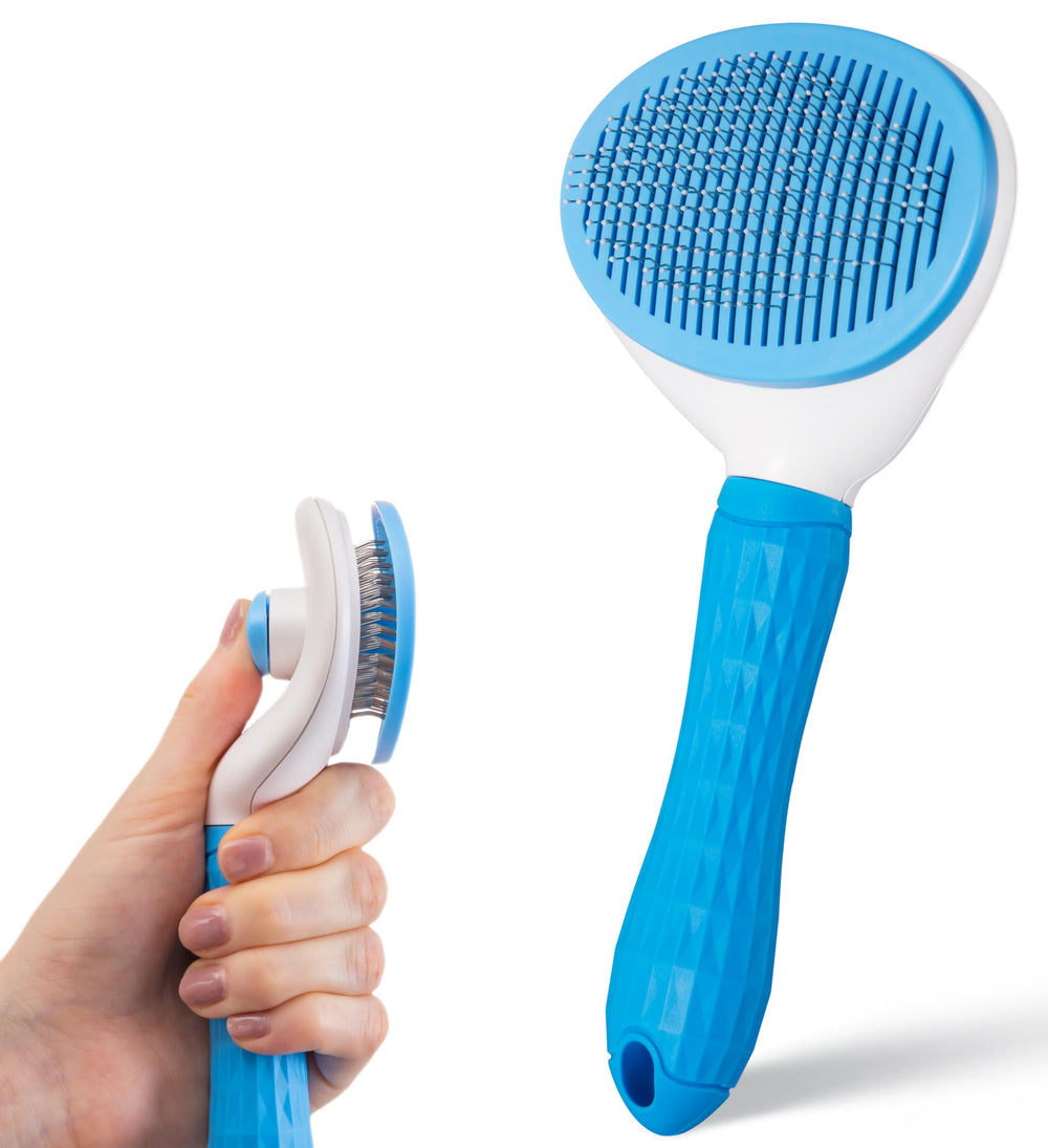 AIXINPET slicker brush close-up with bristles for gentle shedding.