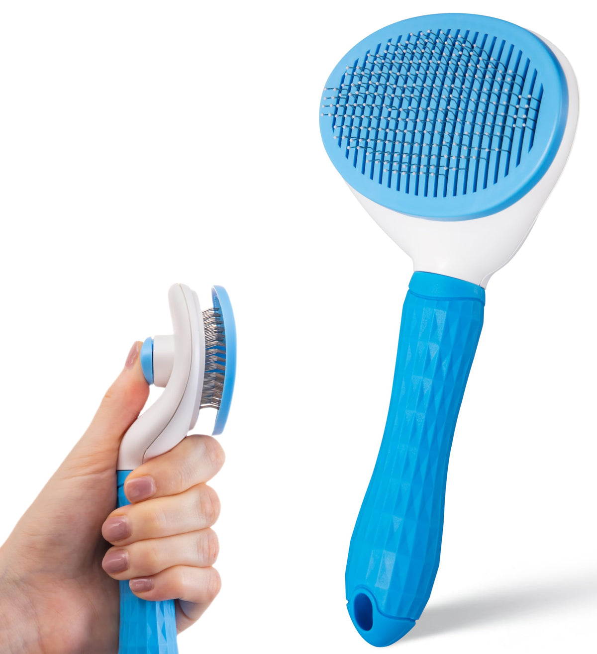 AIXINPET slicker brush close-up with bristles for gentle shedding.