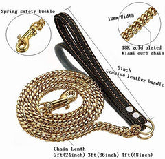 AIYIDI gold leash with polished finish maintains shine through daily use.