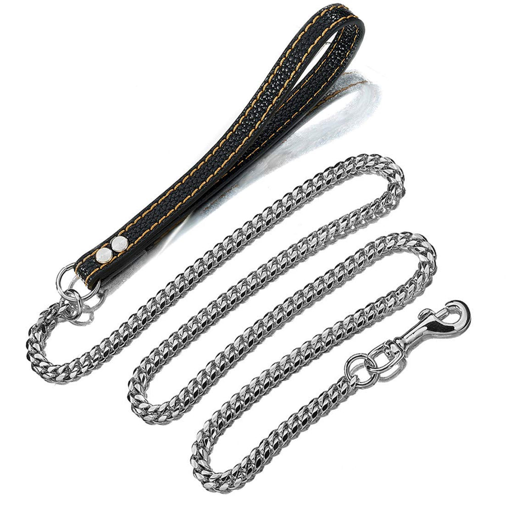 AIYIDI dog-walk action in silver leash for stylish walks