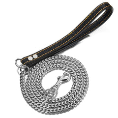 AIYIDI heavy-duty stainless steel dog chain leash 5ft Cuban link for durable control