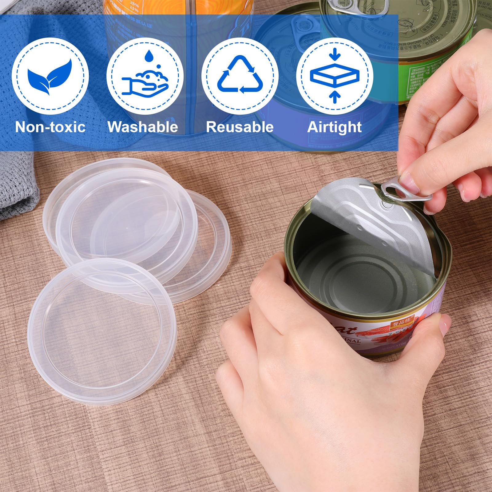 Ajcotahm dishwasher-safe pet can covers ready for easy washing