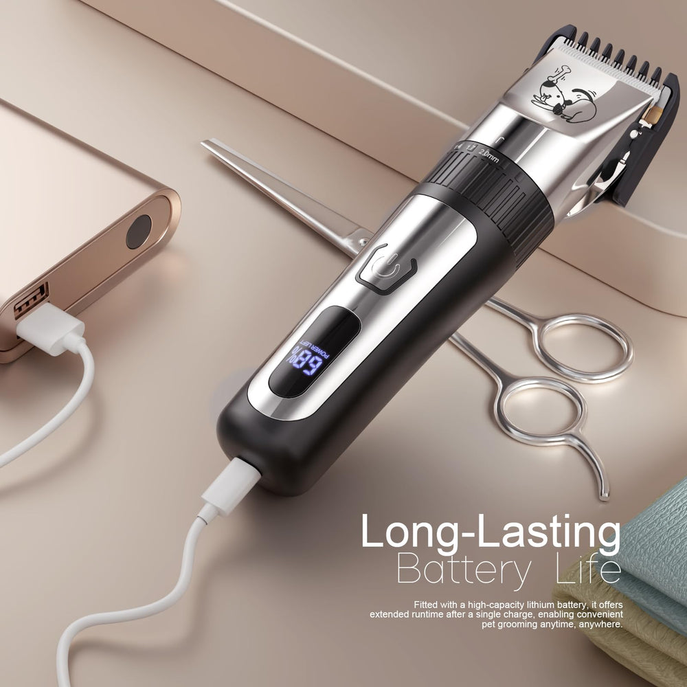 AJELU clipper kit low-noise operation calms pets during grooming