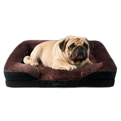 AJICONG orthopedic dog bed egg-shape front view shows supportive contour for comfort.