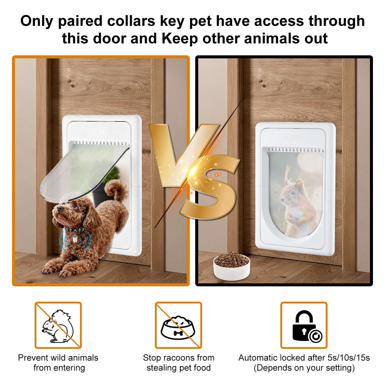 AJKJ Smart Pet Door with smart key offers authorized access