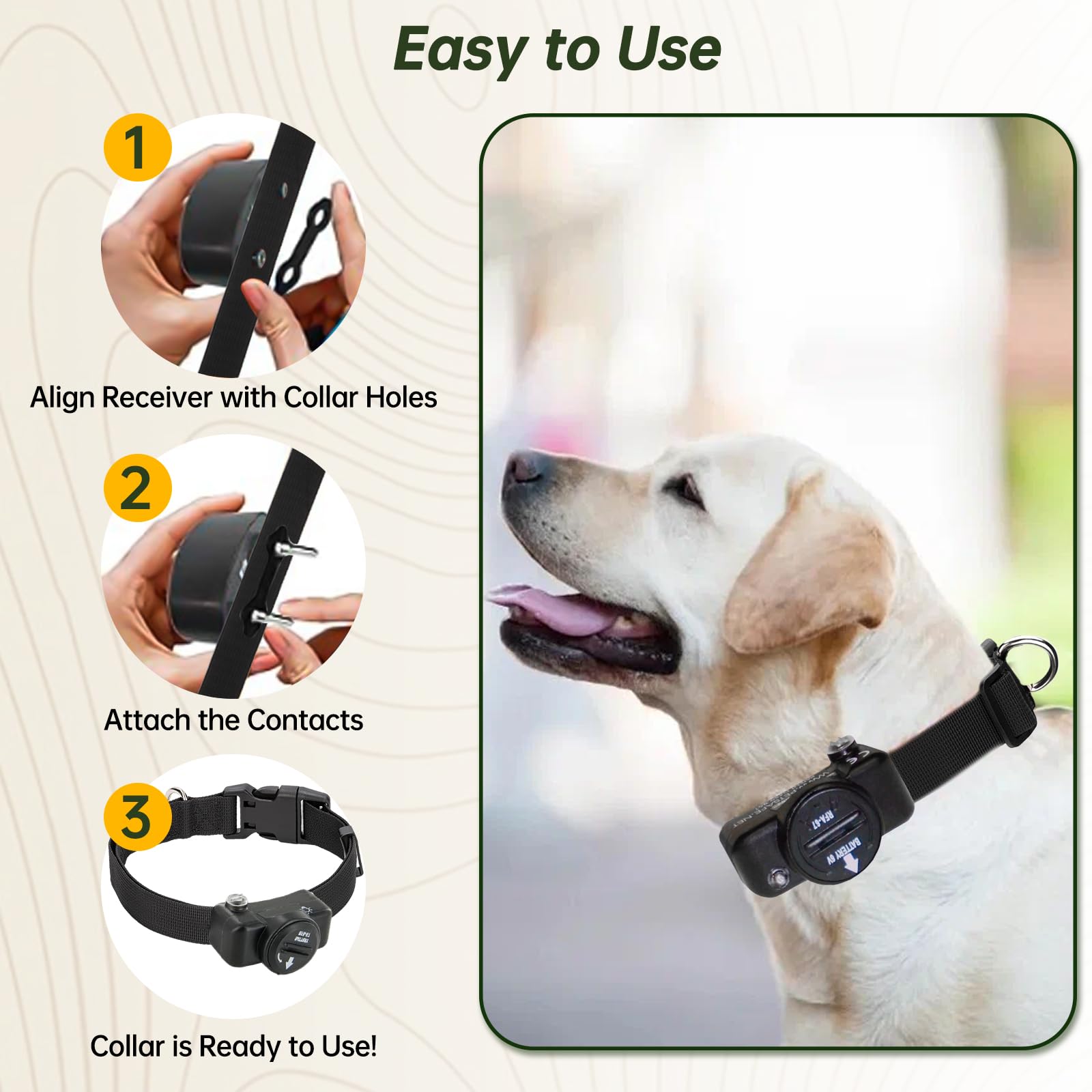 Ajrwiiy adjustable nylon dog collar 15-25 inch fits versatile breeds