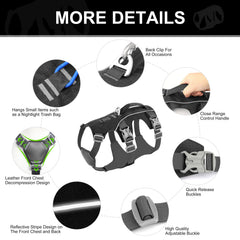 AKAILEA harness shows reflective decorations for nighttime visibility.