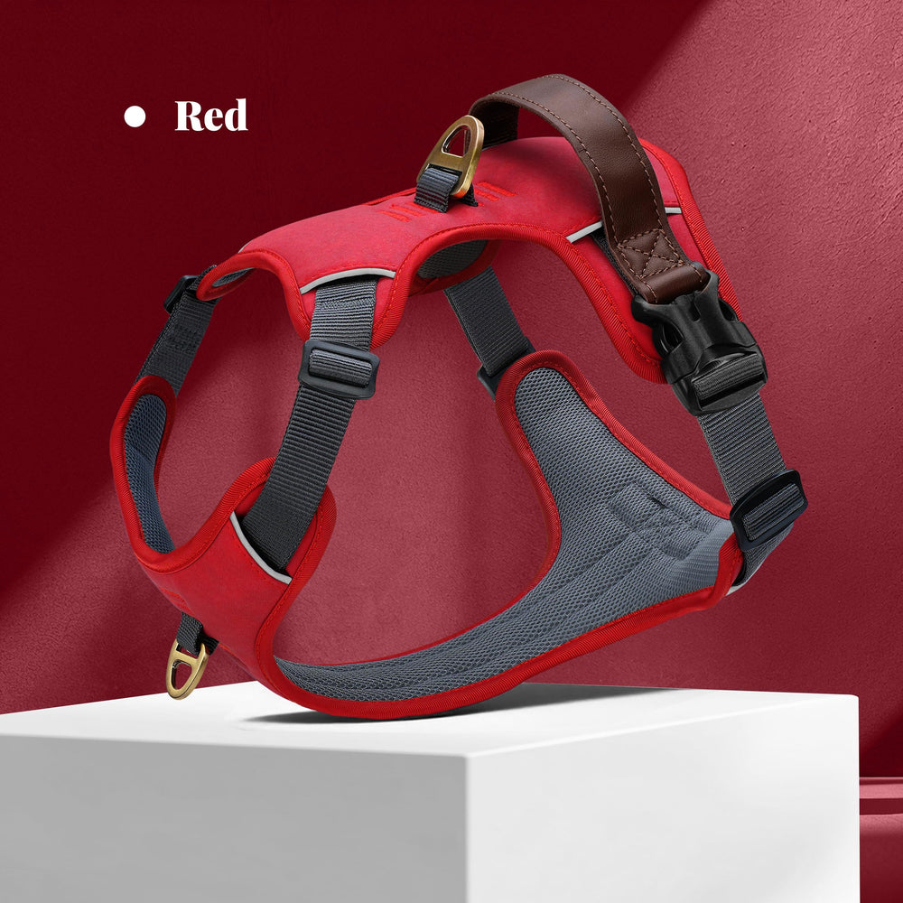 AKAILEA No Pull Harness red adjustable straps for secure fit