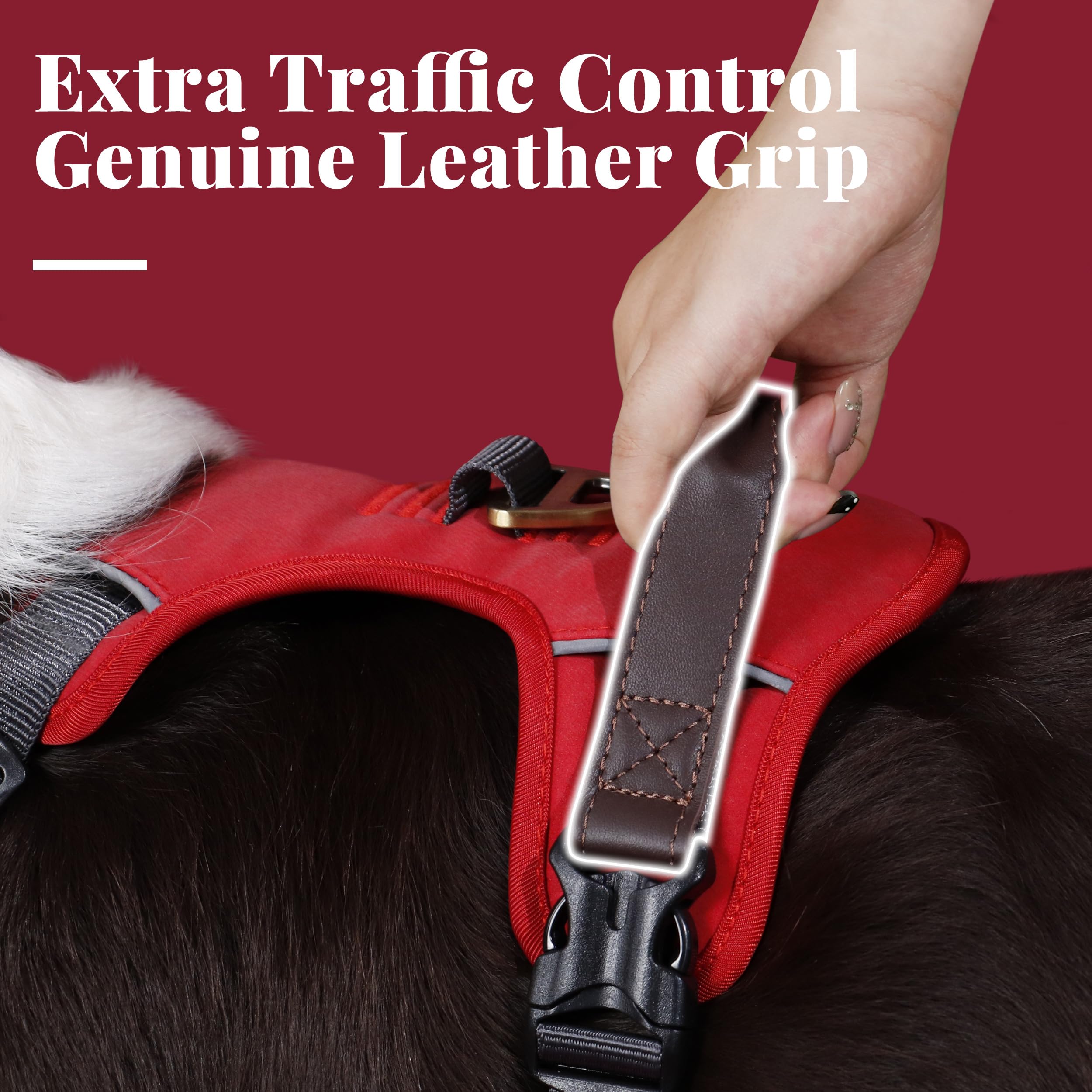 AKAILEA No Pull Harness red overhead design for quick on-off