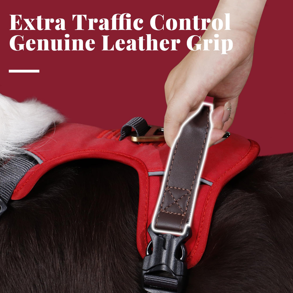 AKAILEA No Pull Harness red overhead design for quick on-off