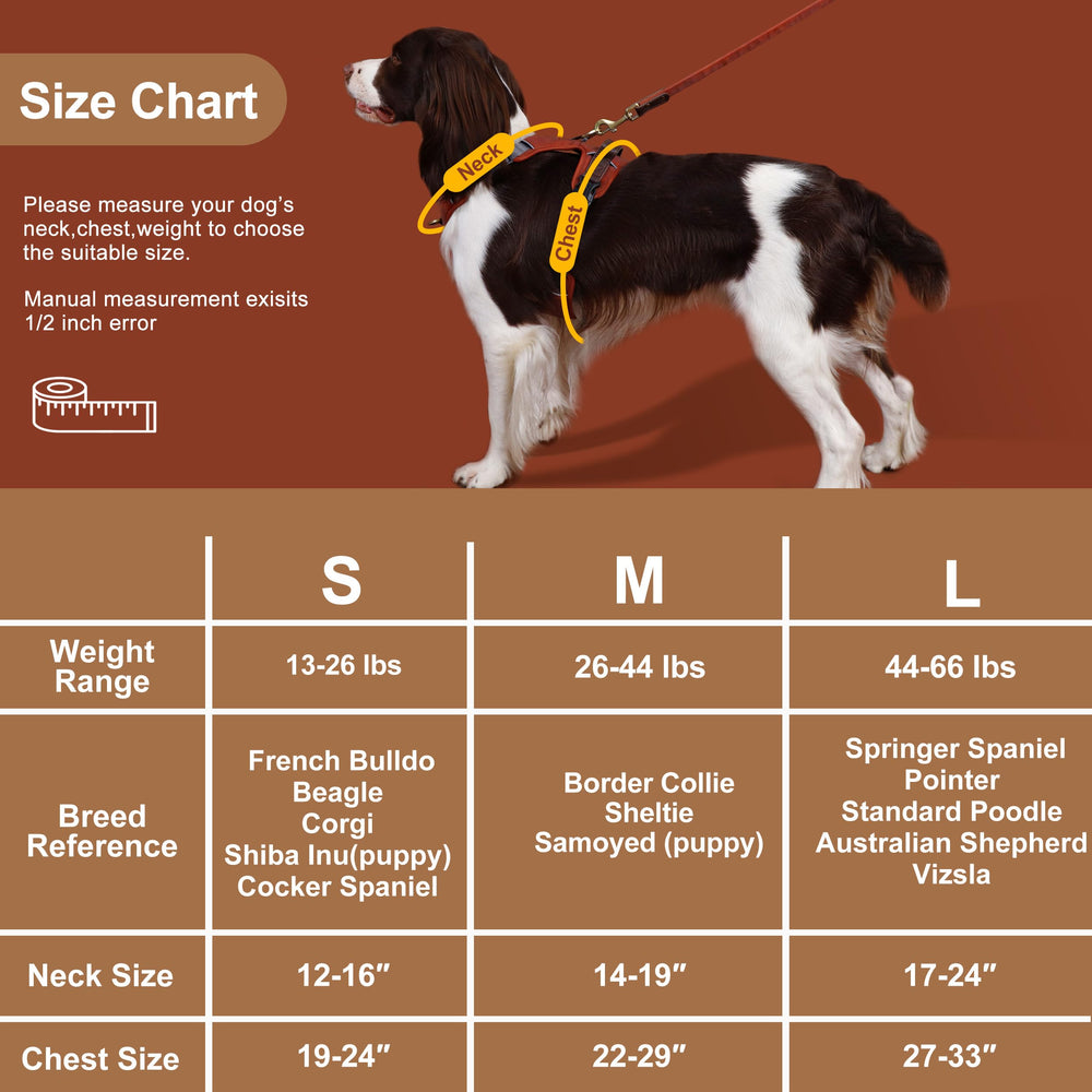 AKAILEA No Pull Harness red PU leather supports durable daily wear