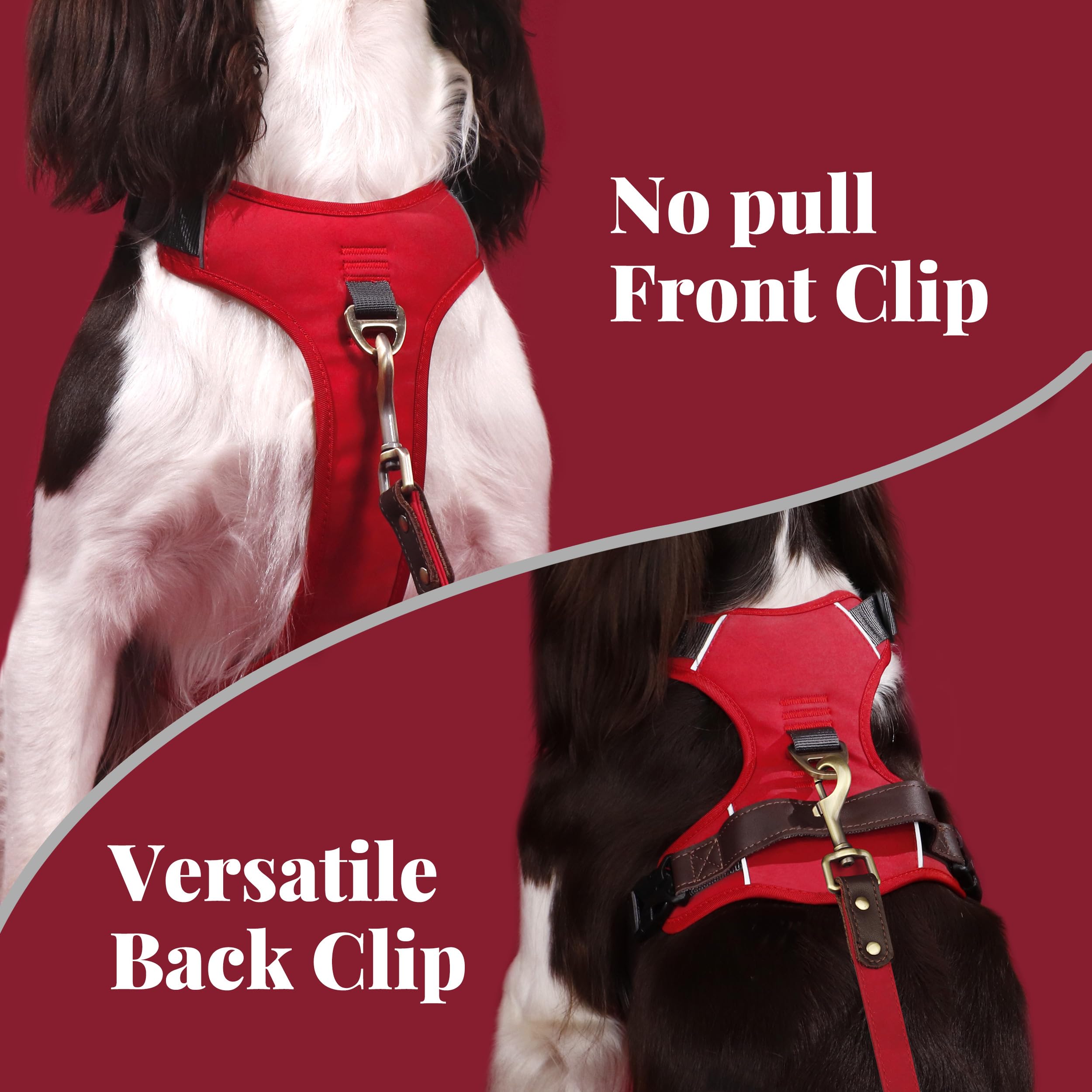 AKAILEA No Pull Harness red reflective strips boost night visibility